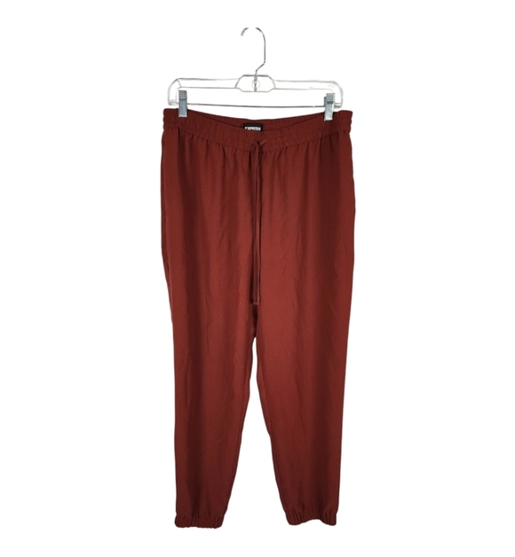 Express ankle-length casual mid-rise pants in a rich rust color Size Medium - Picture 1 of 6